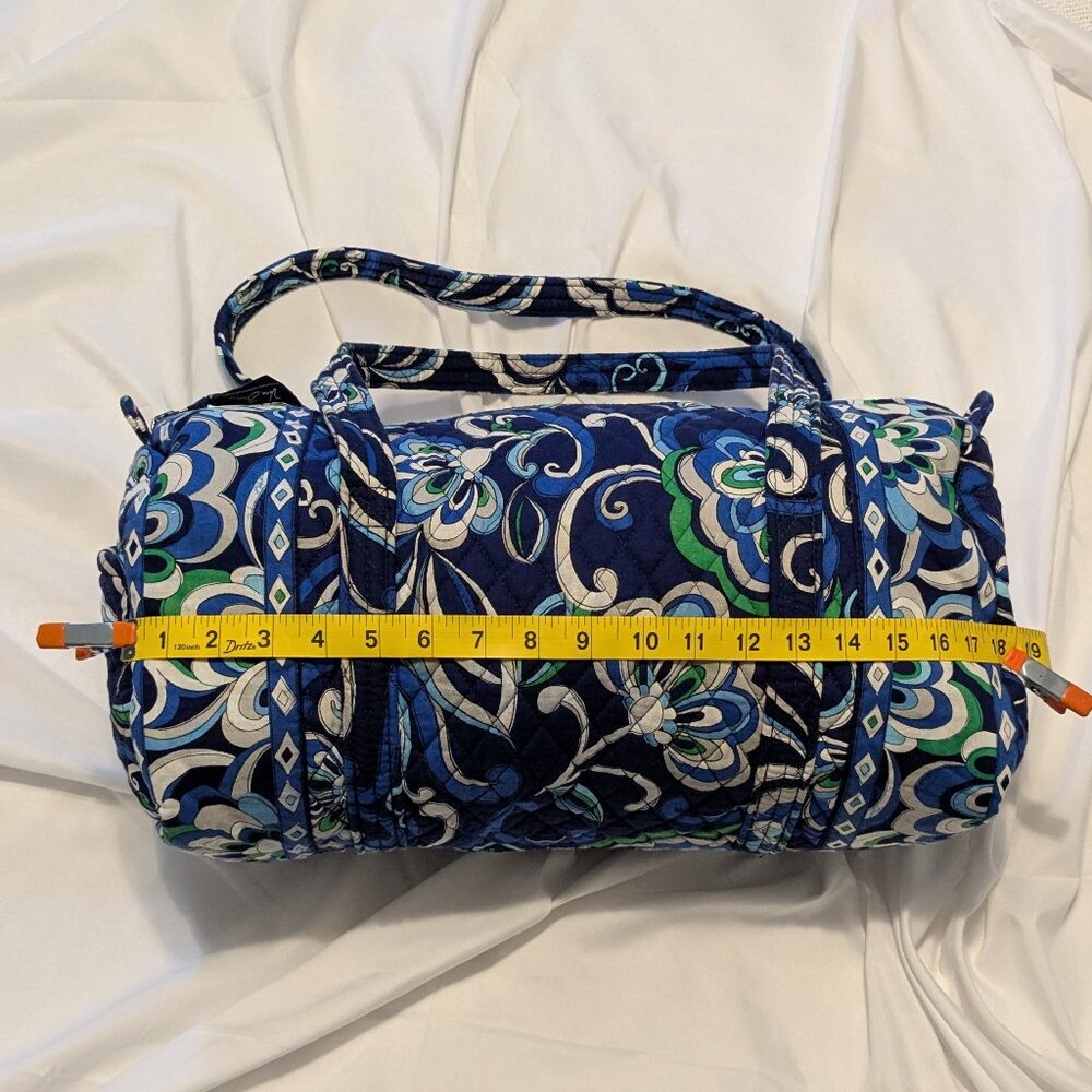 Vera Bradley Mediterranean Blue Retired Floral Quilted Duffle Bag - Picture 8 of 9